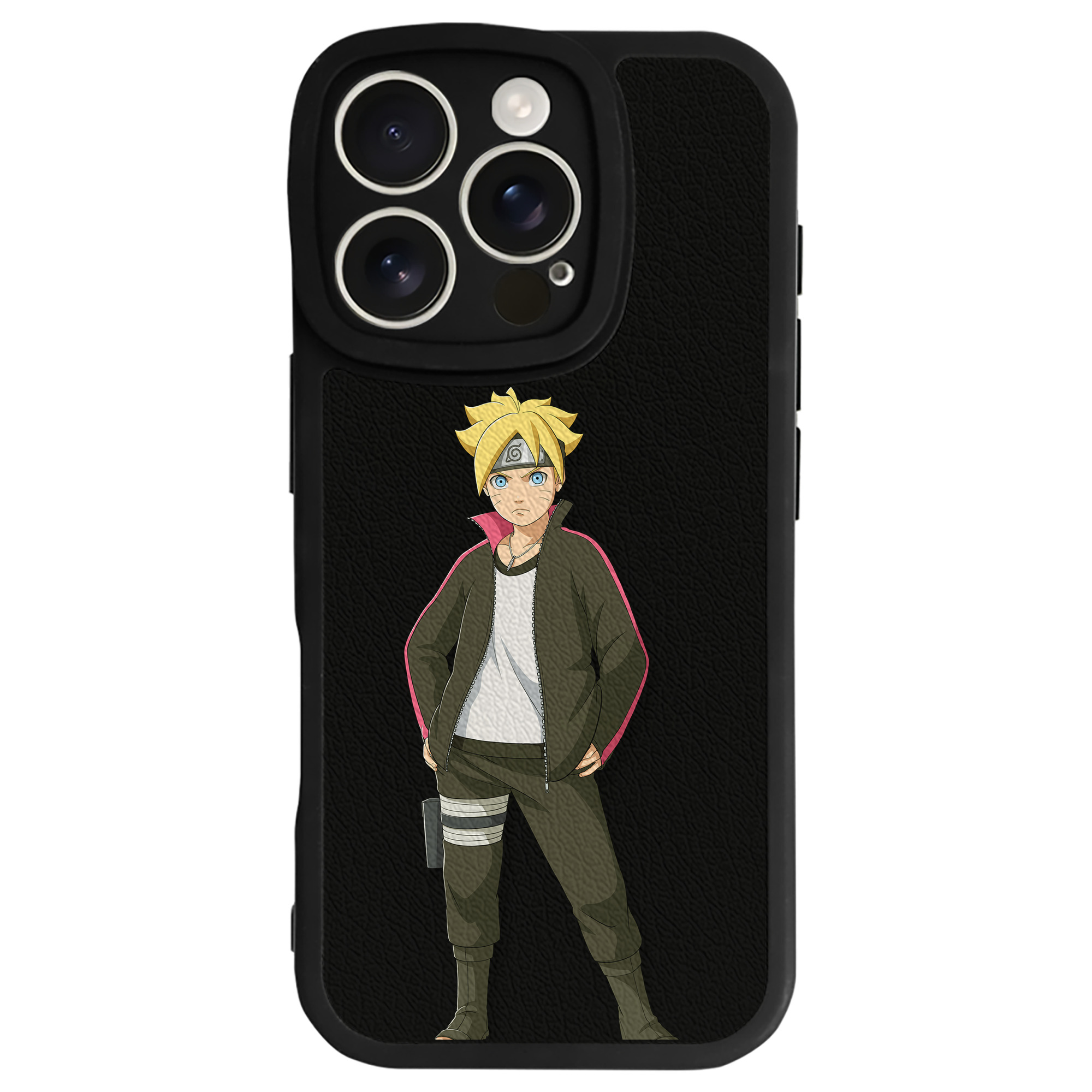 （画像用） NARUTO -ナルト- うずまき ボルト Uzumaki Boruto 【iPhone 16シリーズ対応】シリコンスマホケース（レザー調） 材質：シリコン